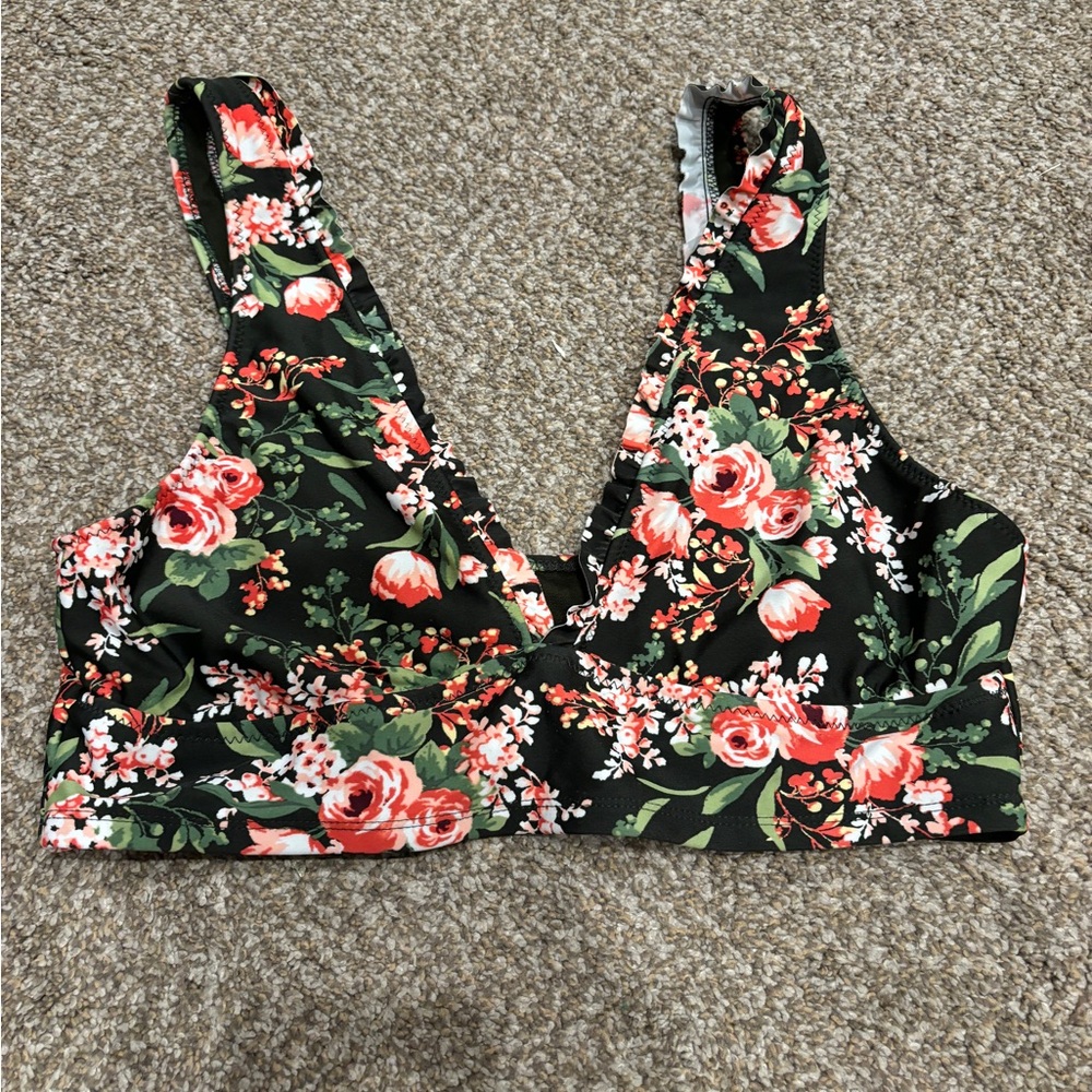 Mossimo XL floral bikini top C-D cup